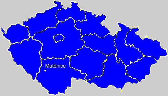 Mutěnice na mapce ČR